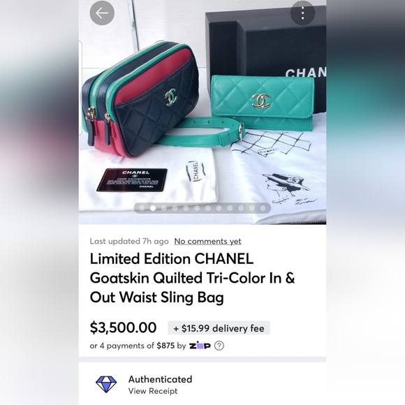 Limited Edition CHANEL Goatskin Quilted Tri-Color In & Out Waist Sling Bag - Picture 3 of 16